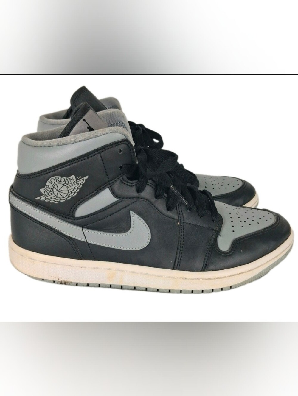 Nike Air Jordan 1 Mid Womens Sneakers Size 9 "Black / Particle Grey" BQ6472-007